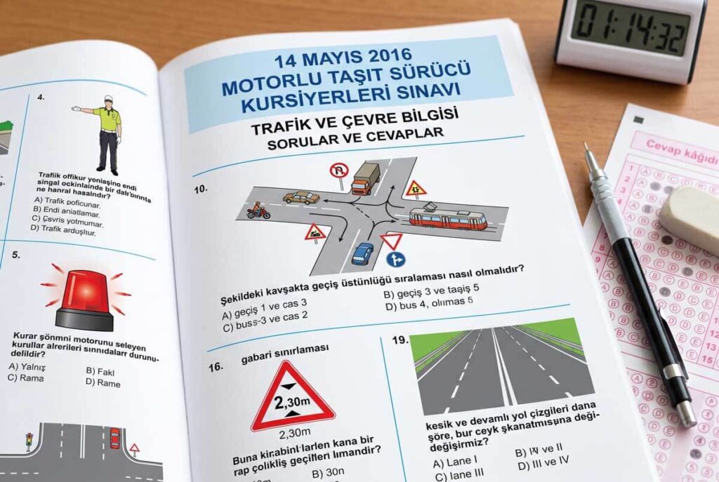 14 Mayıs 2016 Trafik Soruları